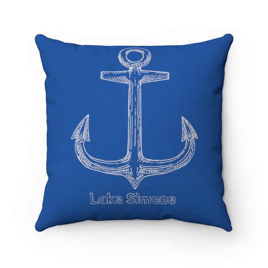 Lake Simcoe Anchor & Boat Wheel Square Pillow