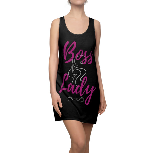 Boss Lady Women's Cut & Sew Racerback Black Dress