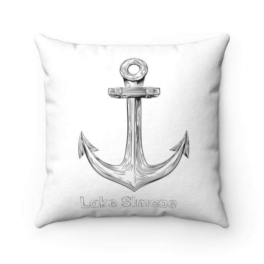 Lake Simcoe 14 by14 inch Square Pillow White