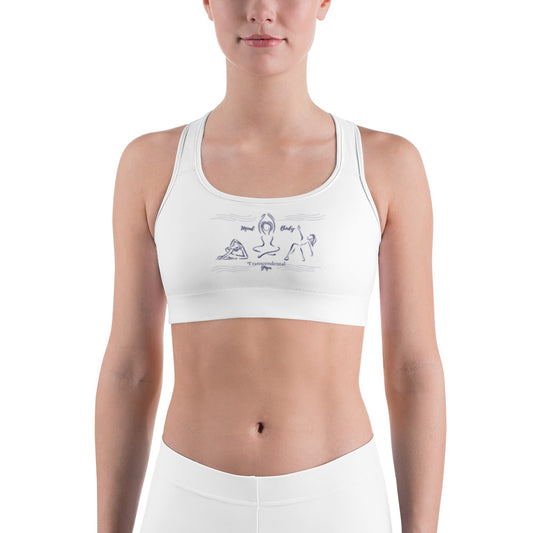 Mind Body Transcendental Yoga White Sports bra