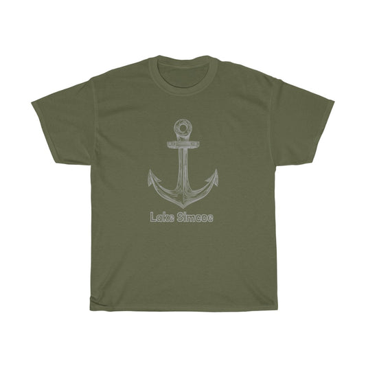 Lake Simcoe Unisex Heavy Cotton Tee Available in Military Green & Navy