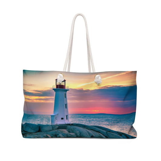 Lighthouse at Sunset Weekender Bag