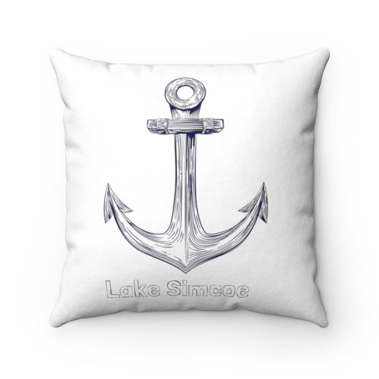 Lake Simcoe 14 by14 inch Square Pillow White