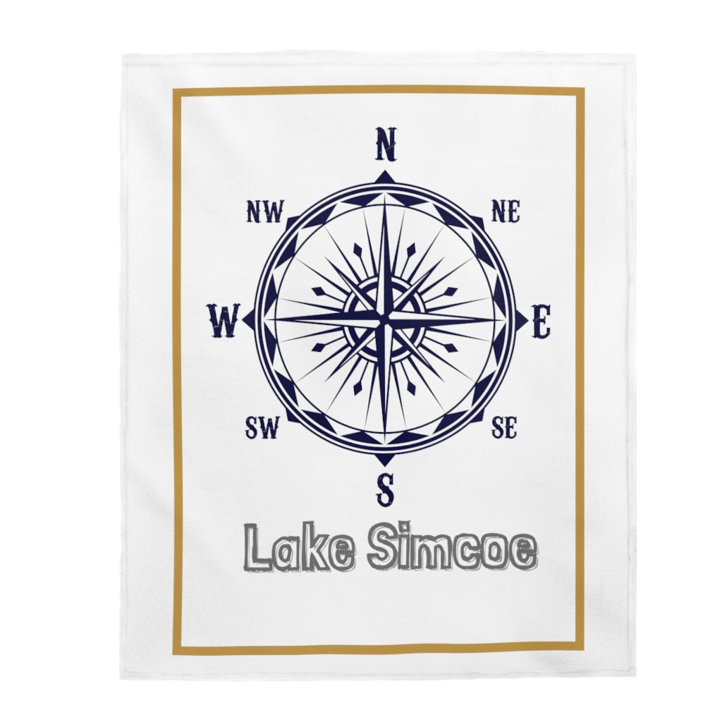 Lake Simcoe White Velveteen Plush Blanket©™