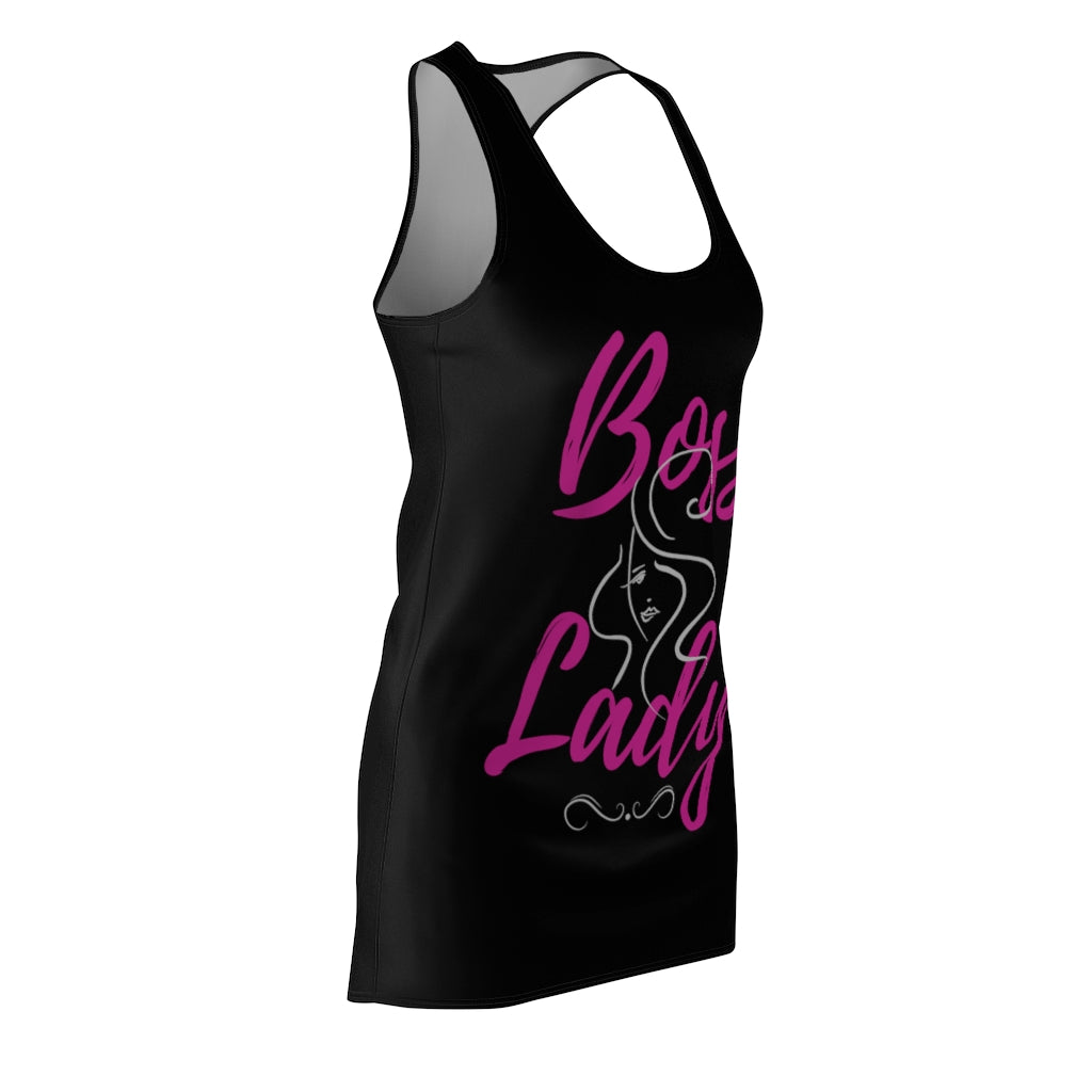 Boss Lady Women's Cut & Sew Racerback Black Dress